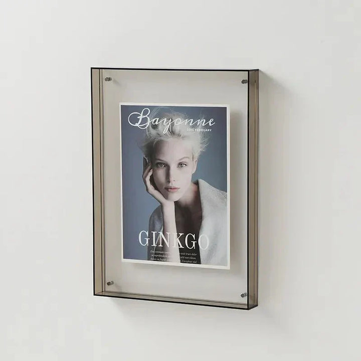Versatile vibrant acrylic photo frame, a modern home accent for both wall and tabletop contemporary displays.