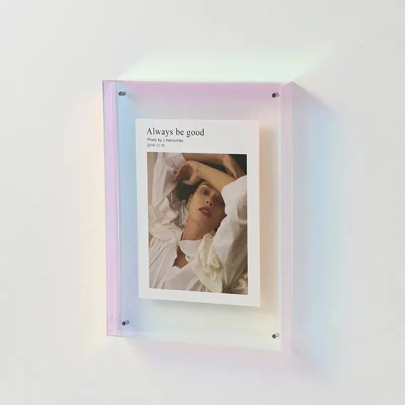 Acrylic picture frame in a vibrant hue, offering a contemporary colored display for your favorite memories.