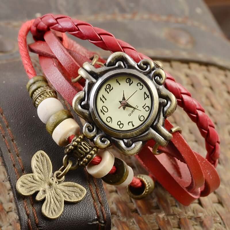 Fashionable women's watch with an intricate floral bracelet design and reliable quartz movement.