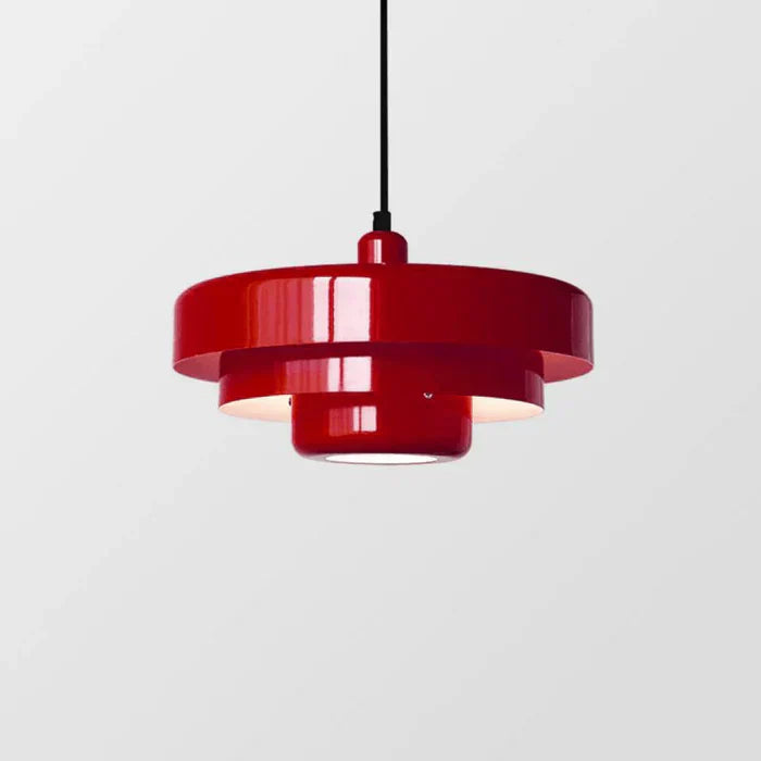 Vintage LED pendant light with classic metal and elegant finish, available in vibrant colors for interior spaces.