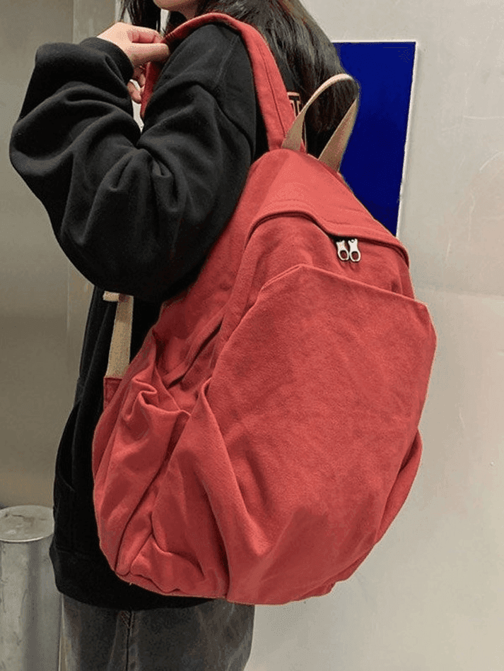 Vintage wash black backpack, unisex everyday carry for school, college, and campus.