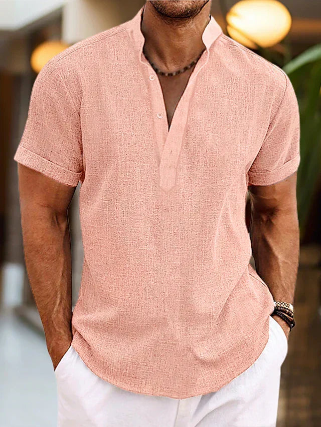 Men's classic V-neck polo shirt, perfect for casual wear. Comfortable short-sleeve top for everyday style.