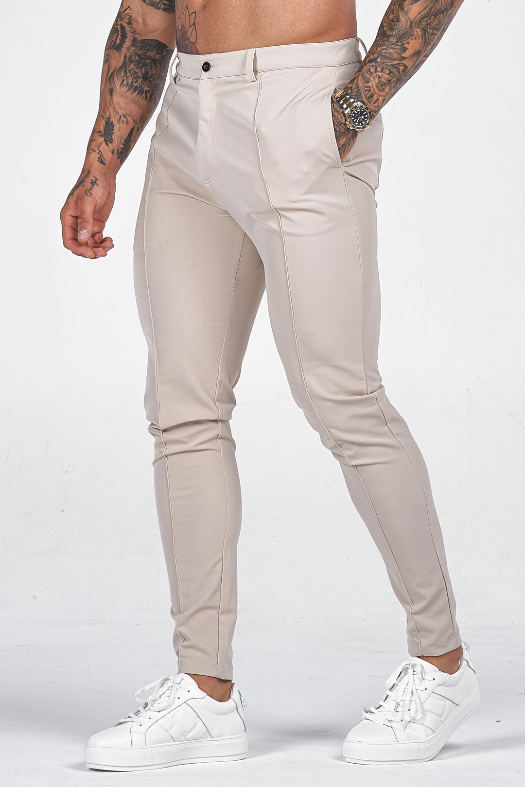 Men's stylish black slim-fit chinos, perfect for modern elegance & versatile fashion.