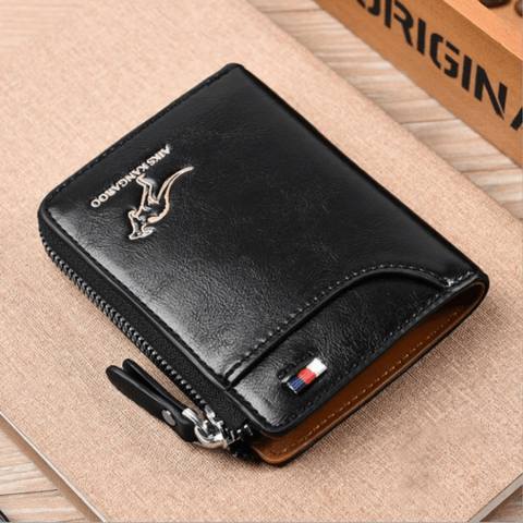 Elegant men's anti-theft leather wallet in a gift box. Ideal present with RFID security.