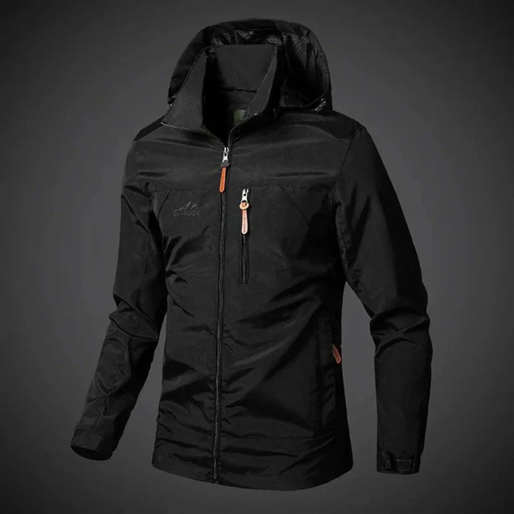 Modern men's lightweight windbreaker jacket. Waterproof & breathable for stylish casual wear and outdoor comfort.