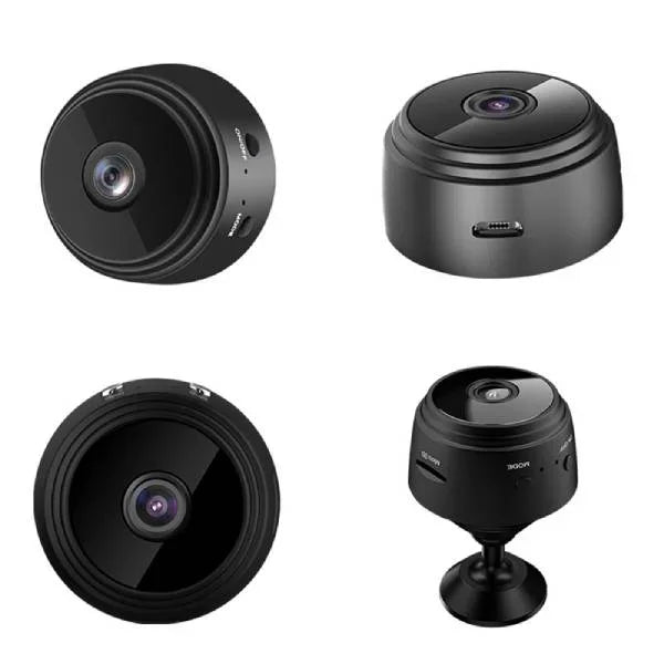 Waterproof wireless backup camera for RVs and trailers, black, with 360° bracket and night vision, enhances reversing safety.