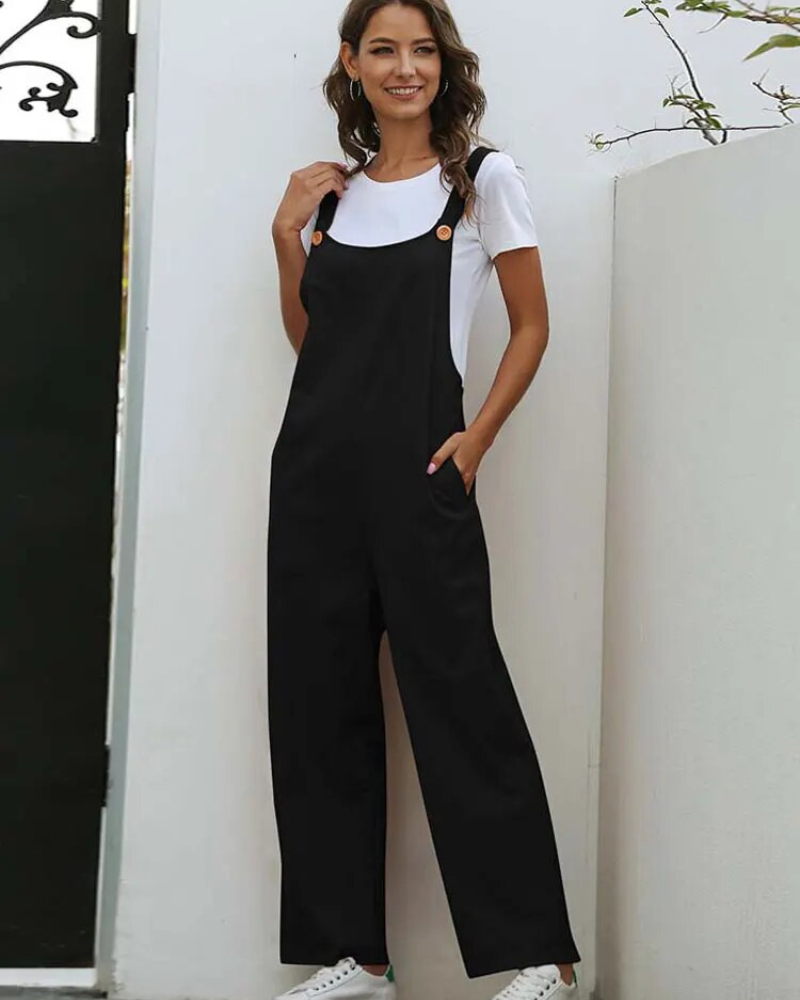 Black women's casual overalls, offering versatile style & ultimate comfort. Great for trendy everyday fashion.