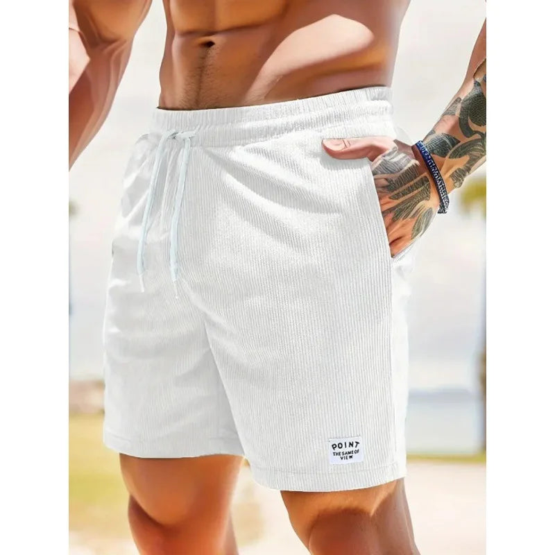 Versatile men's drawstring shorts in a relaxed fit, essential for casual summer outfits and comfort.