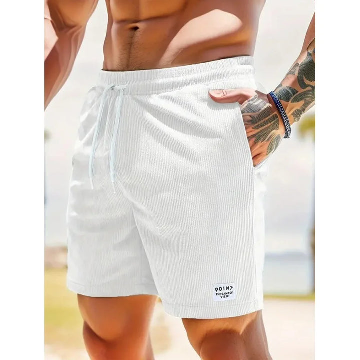 Versatile men's drawstring shorts in a relaxed fit, essential for casual summer outfits and comfort.