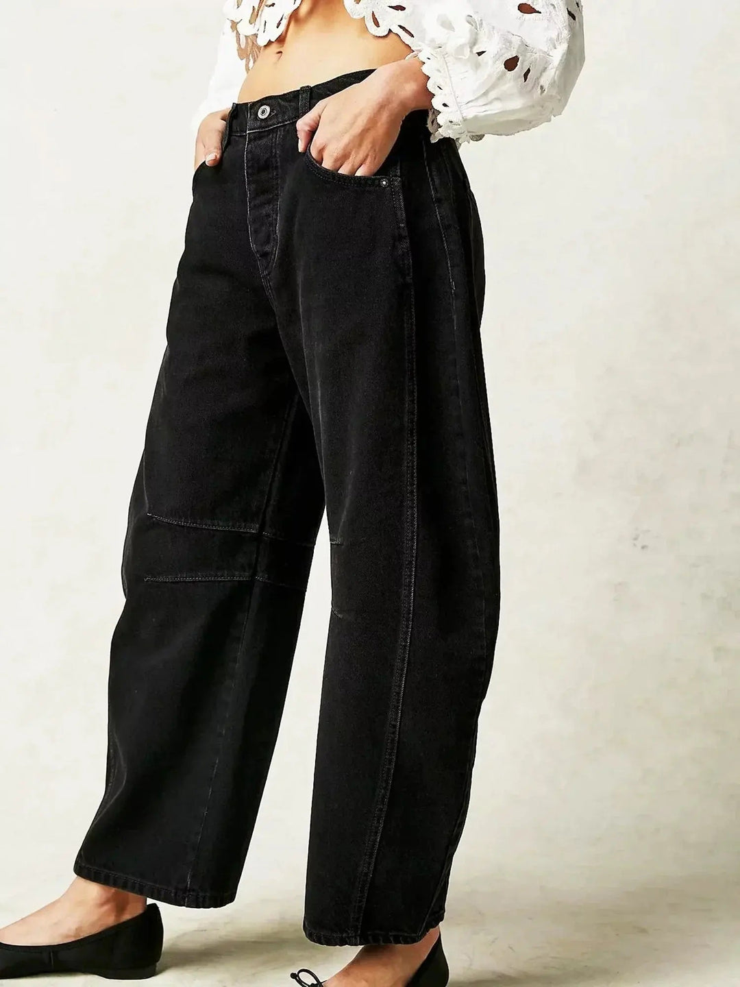Leopard print wide leg jeans for women, high-waisted & fashionable statement animal print pants.
