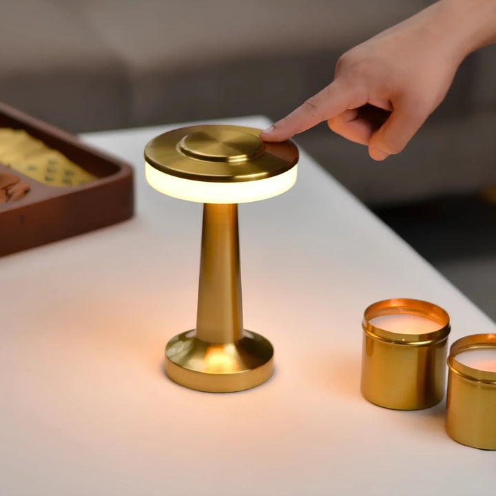 Portable wireless retro table lamp for indoor & outdoor use. Dimmable light & 3 color temps create perfect ambiance.