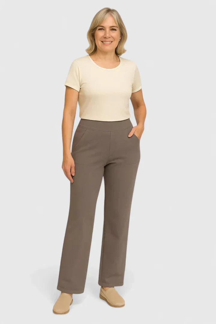 Versatile straight leg women's trousers, perfect elegant work wear or stylish casual outfits.