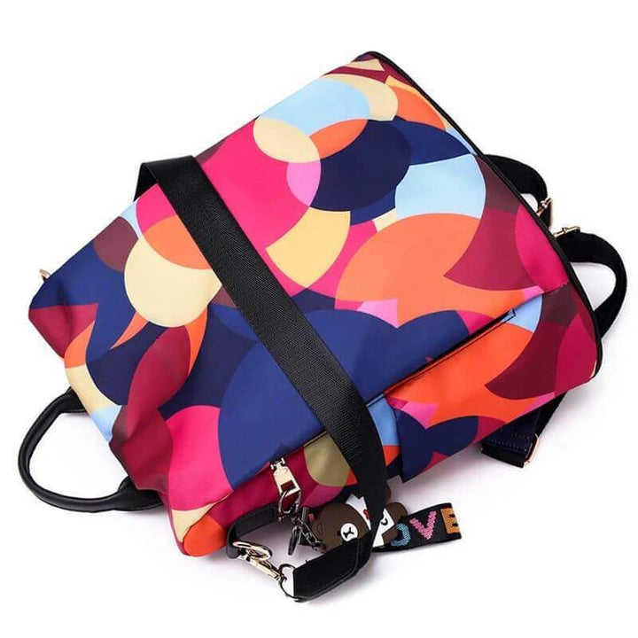 Durable PU leather women's anti-theft backpack, water-resistant and multi-compartment for everyday security.