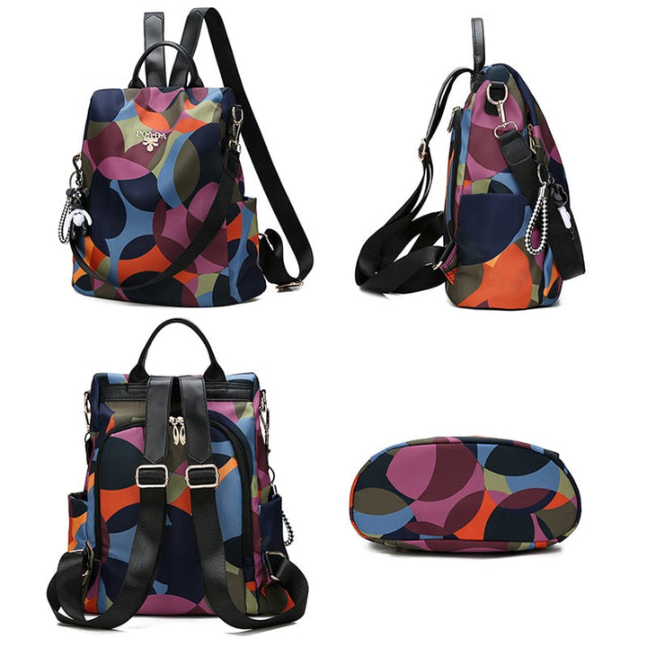 Stylish women's anti-theft travel backpack. Water-resistant, secure & perfect for organized adventures.