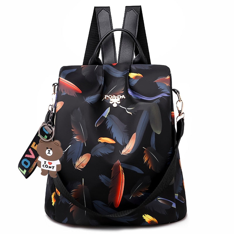 Sleek women's anti-theft backpack. Water-resistant fabric, secure zippers for daily & travel protection.
