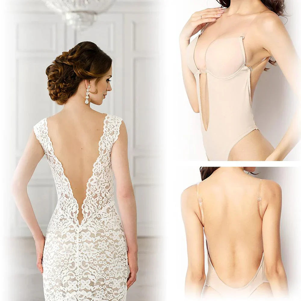 Mivona backless bodysuit bra for women, offers invisible support, seamless comfort & elegant low-back wear.