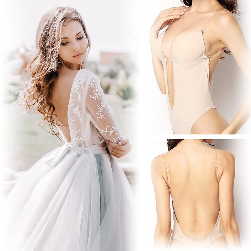Women's backless bodysuit bra, invisible support for ultimate confidence in low-back dresses.