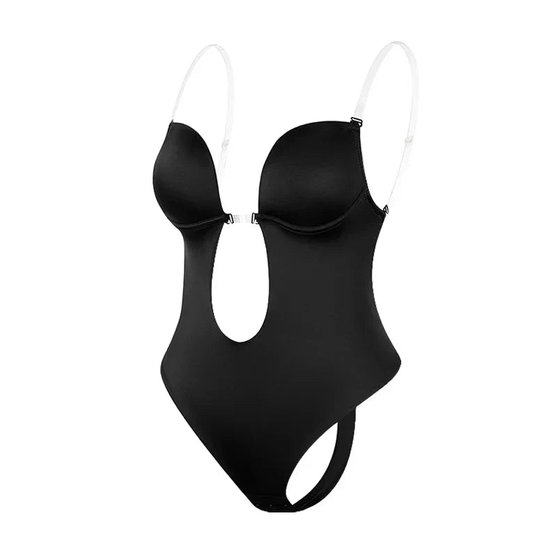 Elegant backless bodysuit bra, essential intimates for women needing invisible support with open-back fashion.
