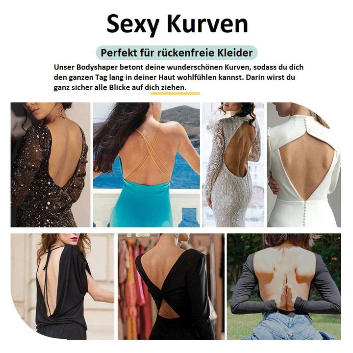 Low-back backless bodysuit bra for women, provides invisible support & shaping for daring necklines.