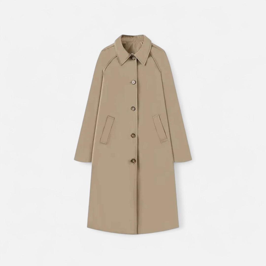 Classic outerwear: Women's retro long trench coat. Elegant & versatile for autumn and winter fashion.
