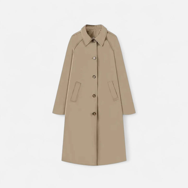 Classic outerwear: Women's retro long trench coat. Elegant & versatile for autumn and winter fashion.