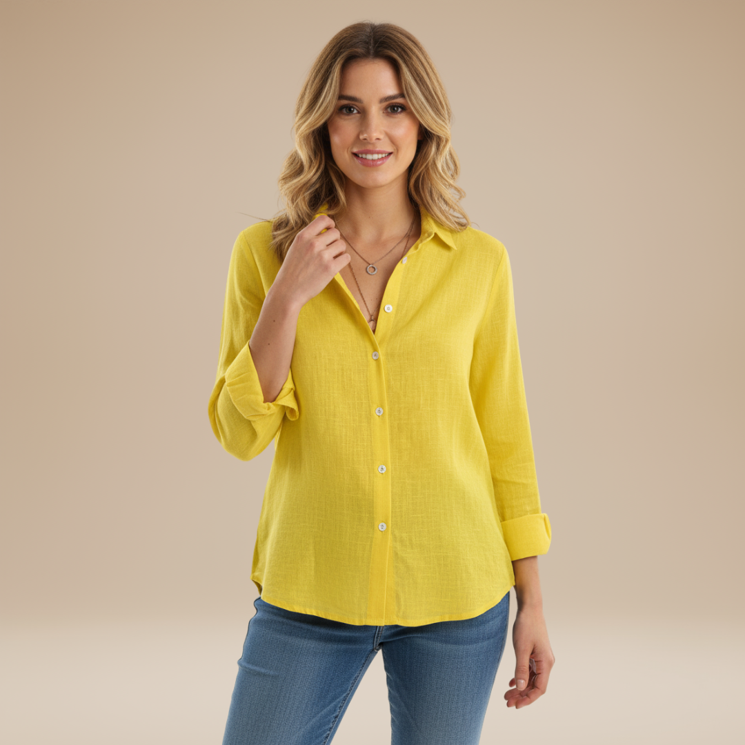 Elegant women's button-up shirt for effortless casual style or polished office wear.