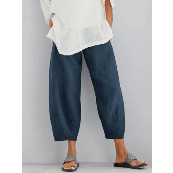Relaxed fit women's leisure pants, super comfortable & versatile. Perfect stylish casual bottoms for spring, summer, & autumn.