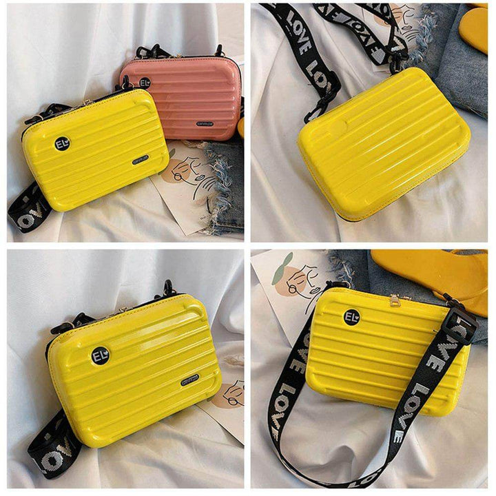 Organizer compact hard shell crossbody travel bag for women's daily items, secure & waterproof.
