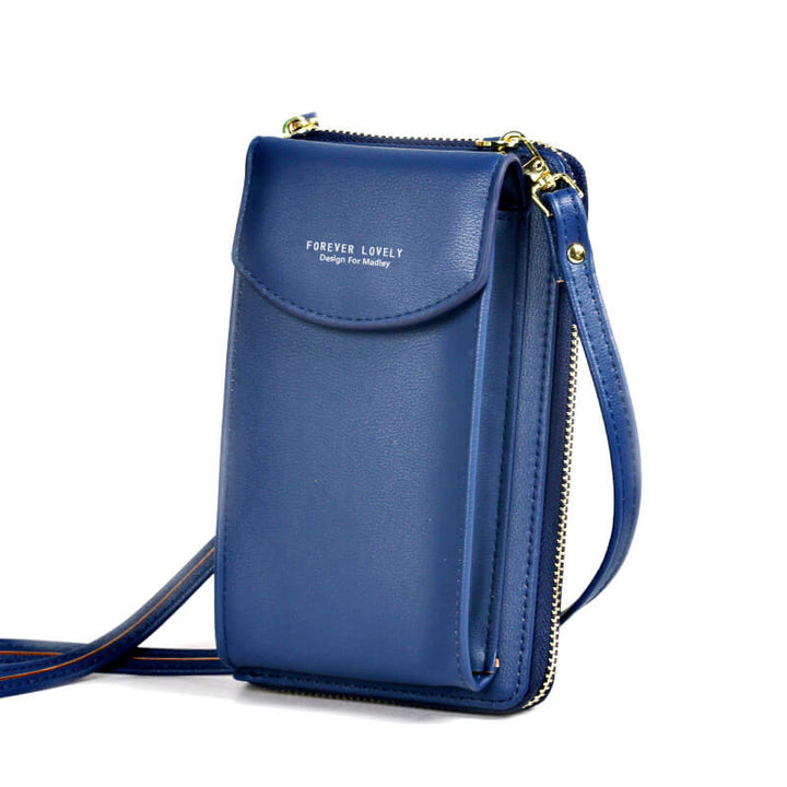 Versatile women's PU leather compact bag, easily adjusts for shoulder or crossbody wear.