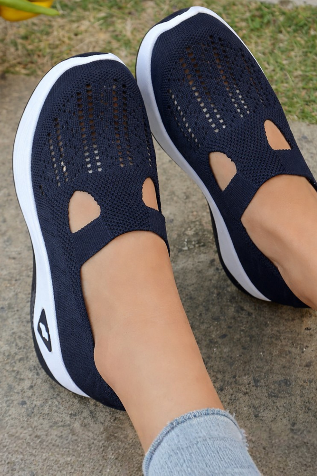 Comfortable women's slip-on trainers, ideal for everyday walking and casual wear.