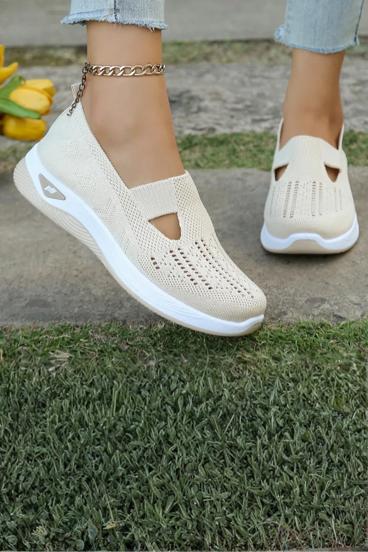 Breathable women's Cordelia slip-on trainers, designed for lightweight everyday comfort.