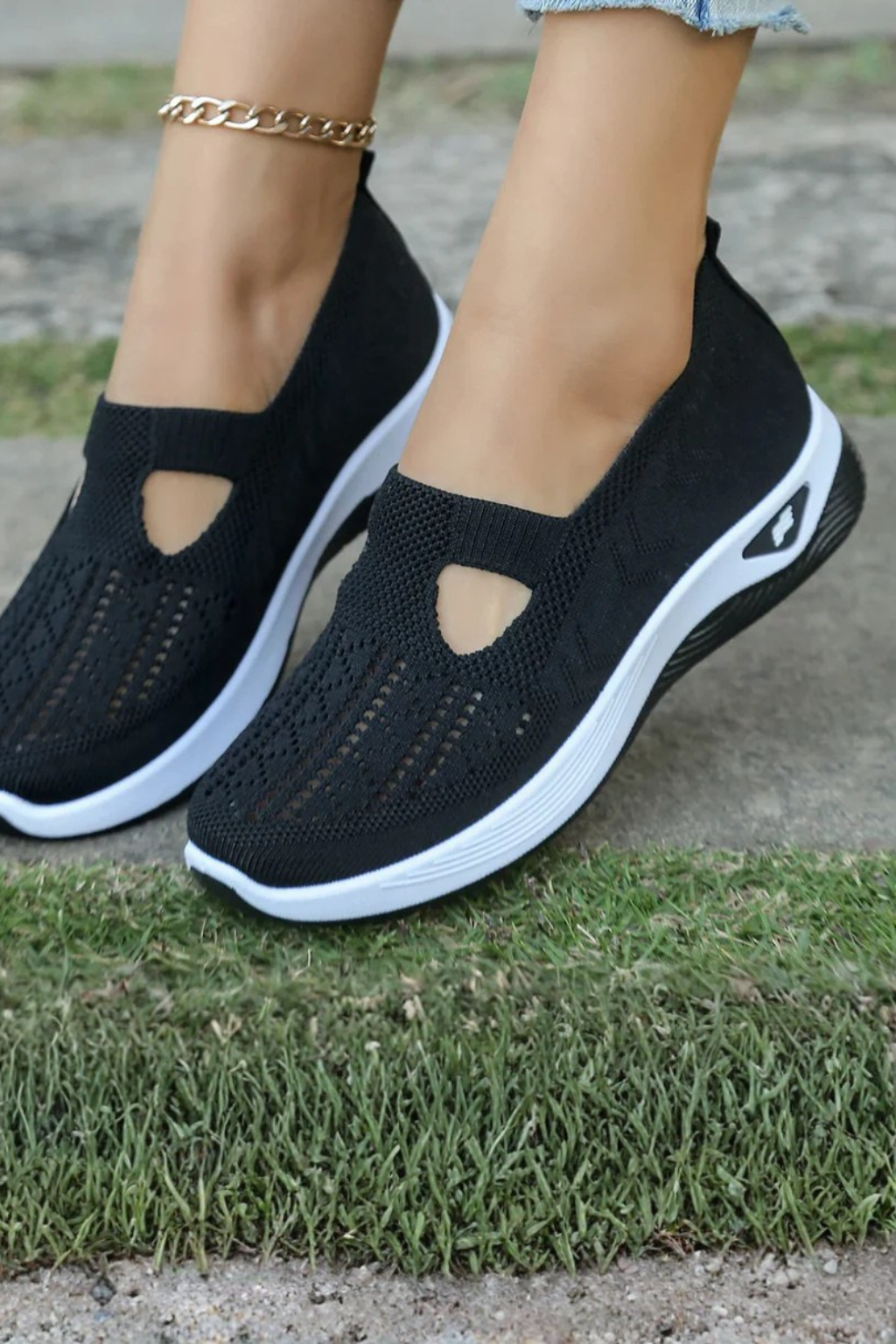 Lightweight women's walking trainers, Cordelia slip-on style for breathable summer comfort.