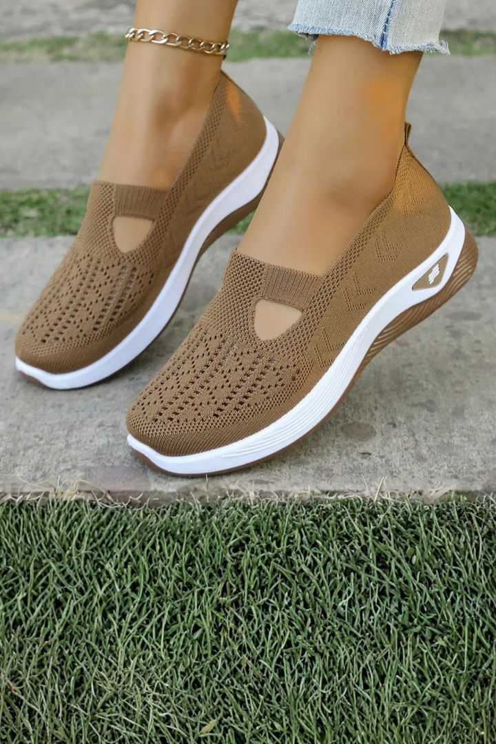 Versatile women's Cordelia slip-on trainers, perfect for casual outfits and everyday comfort.