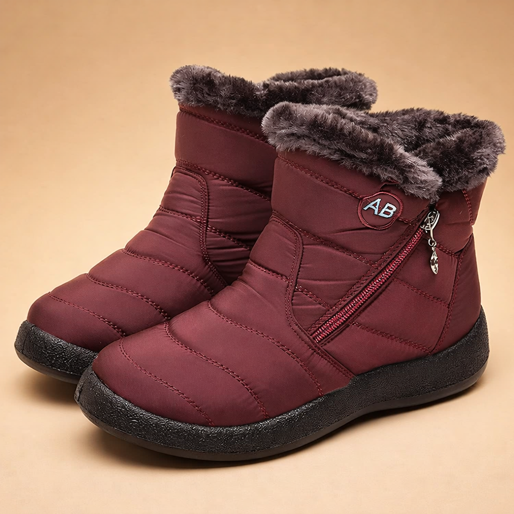 Stylish women's casual ankle boots, lined for warmth; ideal everyday slip-on winter footwear.