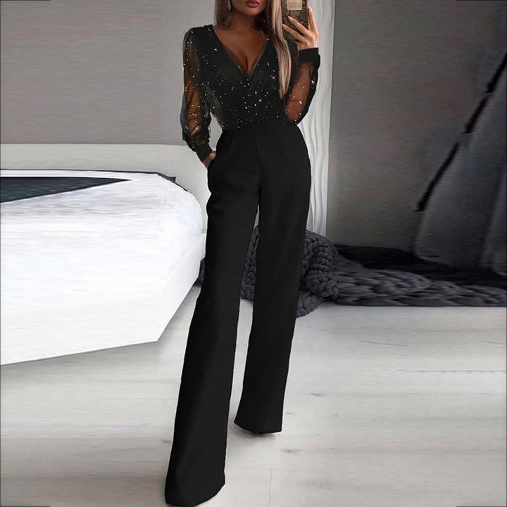 Women's Effortless Chic black casual jumpsuit, perfect for comfortable everyday wear and versatile styling.