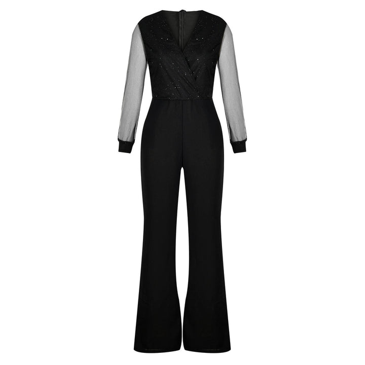 Stylish black casual jumpsuit for women, offering versatile comfort and an elegant all-season fashion look.