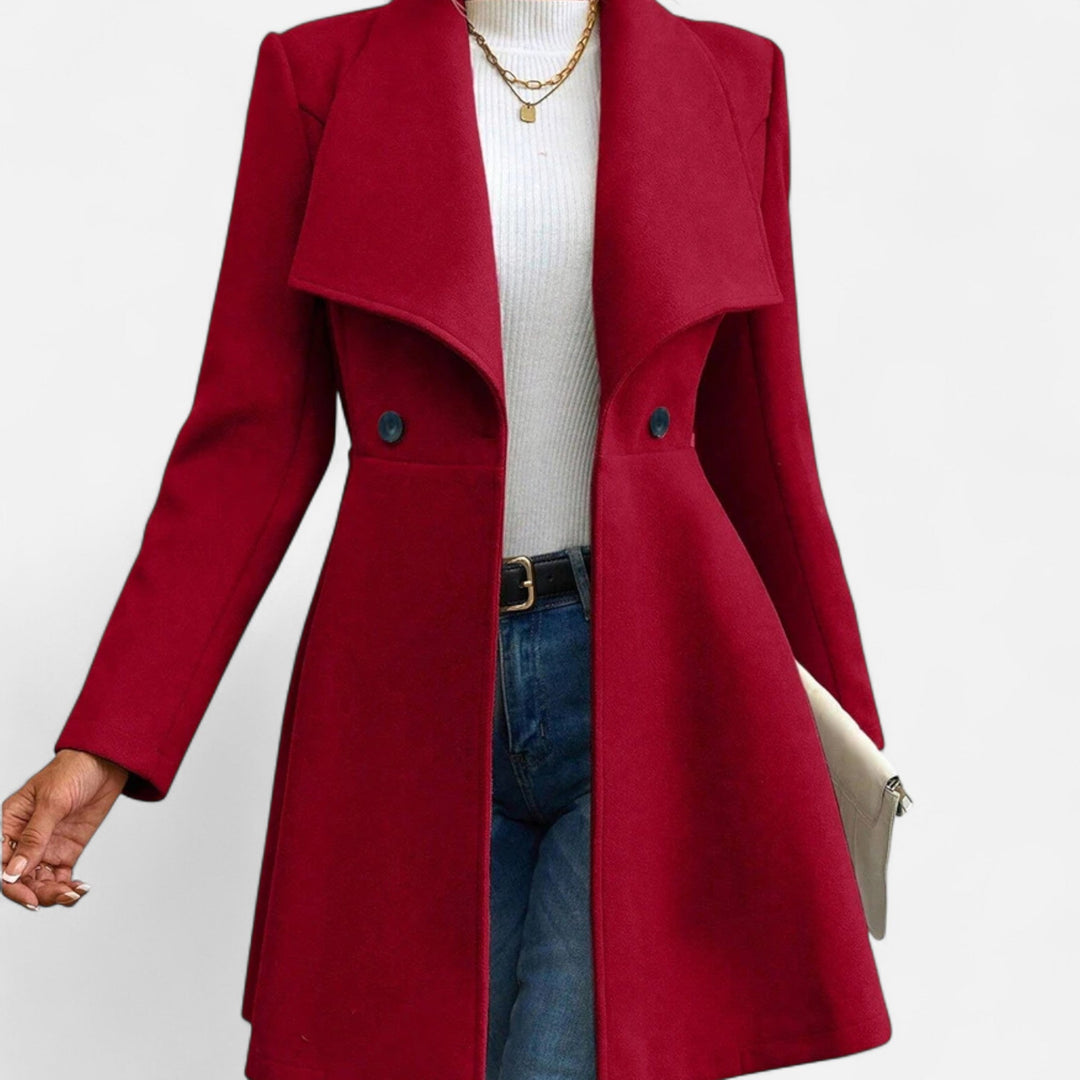 Women's elegant lapel winter coat, perfect for sophisticated cold weather style and timeless fashion.