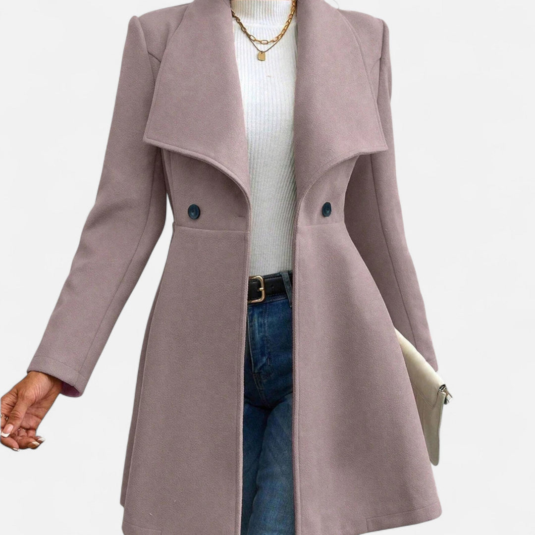 Classic women's lapel winter coat, designed for timeless style, elegant fashion, and cold weather comfort.