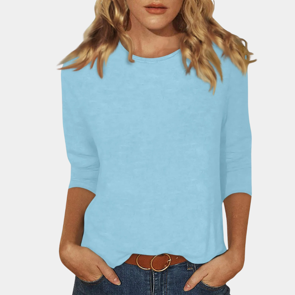 Soft & comfortable women's elegant long sleeve t-shirt. Stylish crew neck top for versatile casual and everyday fashion.
