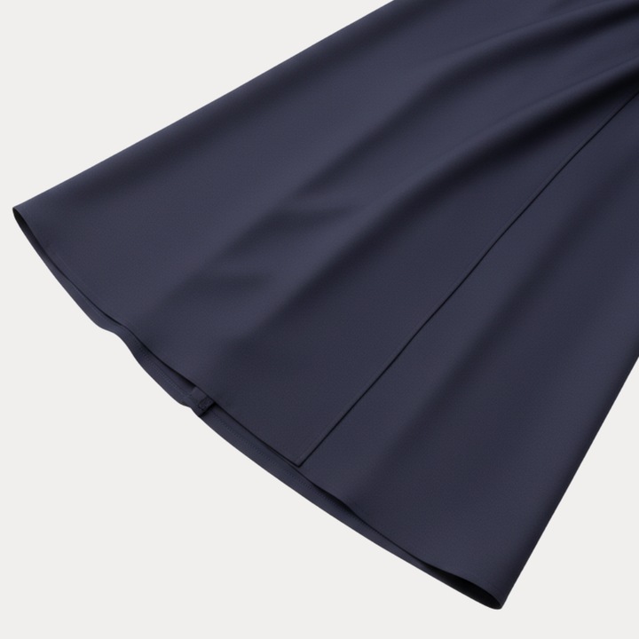 Women's occasion midi dress, elegant belted wrap style, wide sleeves, sophisticated and versatile.