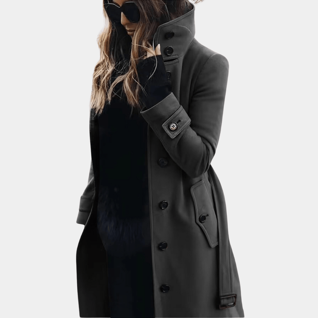 Stylish women's quilted trench coat in a classic design. Versatile elegant outerwear for fall & winter fashion.