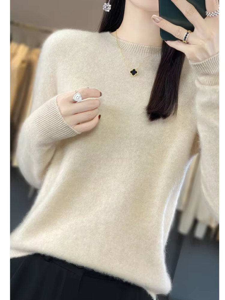 Warm women's winter sweater. Soft knit, round neck, long sleeve for ultimate comfort & style.