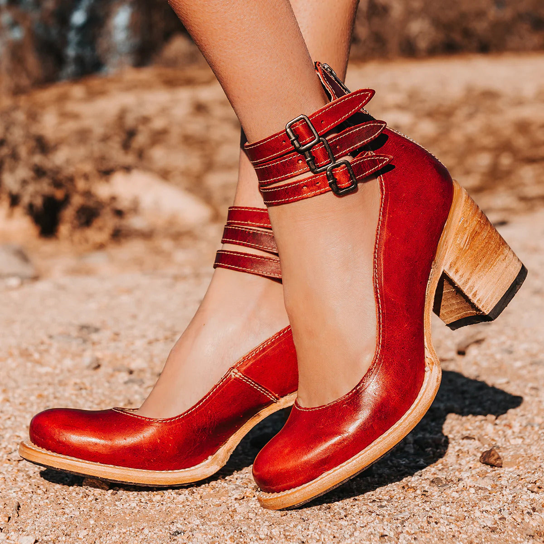 Women's versatile heels: strappy block heel sandals for both casual & formal wear.