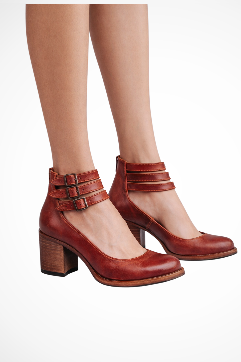 Fashion-forward women's strappy ankle strap block heel sandals, ideal for any occasion.