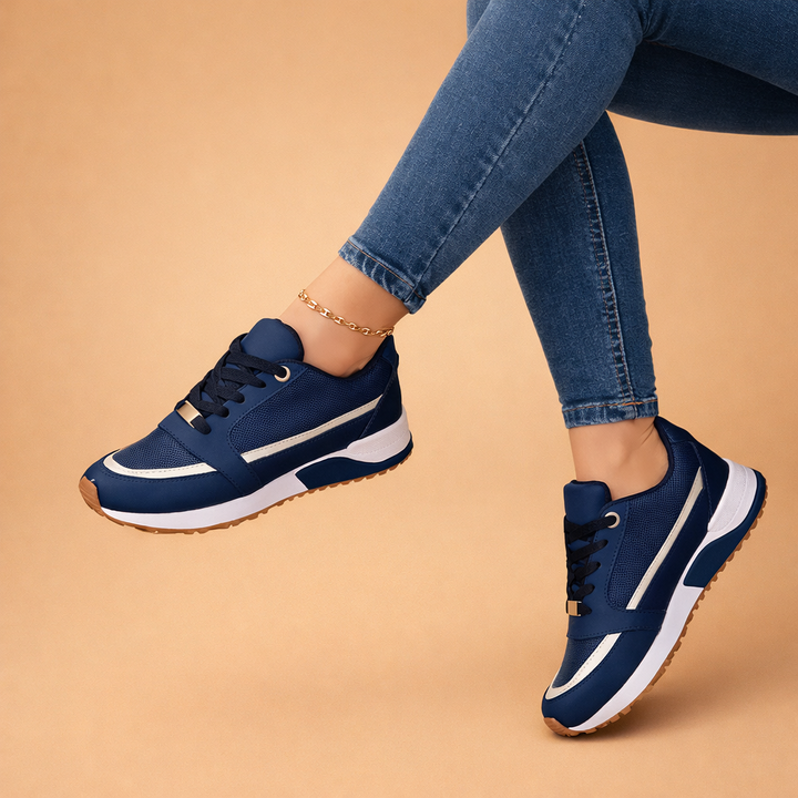 Women's elevated street comfort sneakers. Stylish lace-up design for everyday wear & versatile casual shoes.