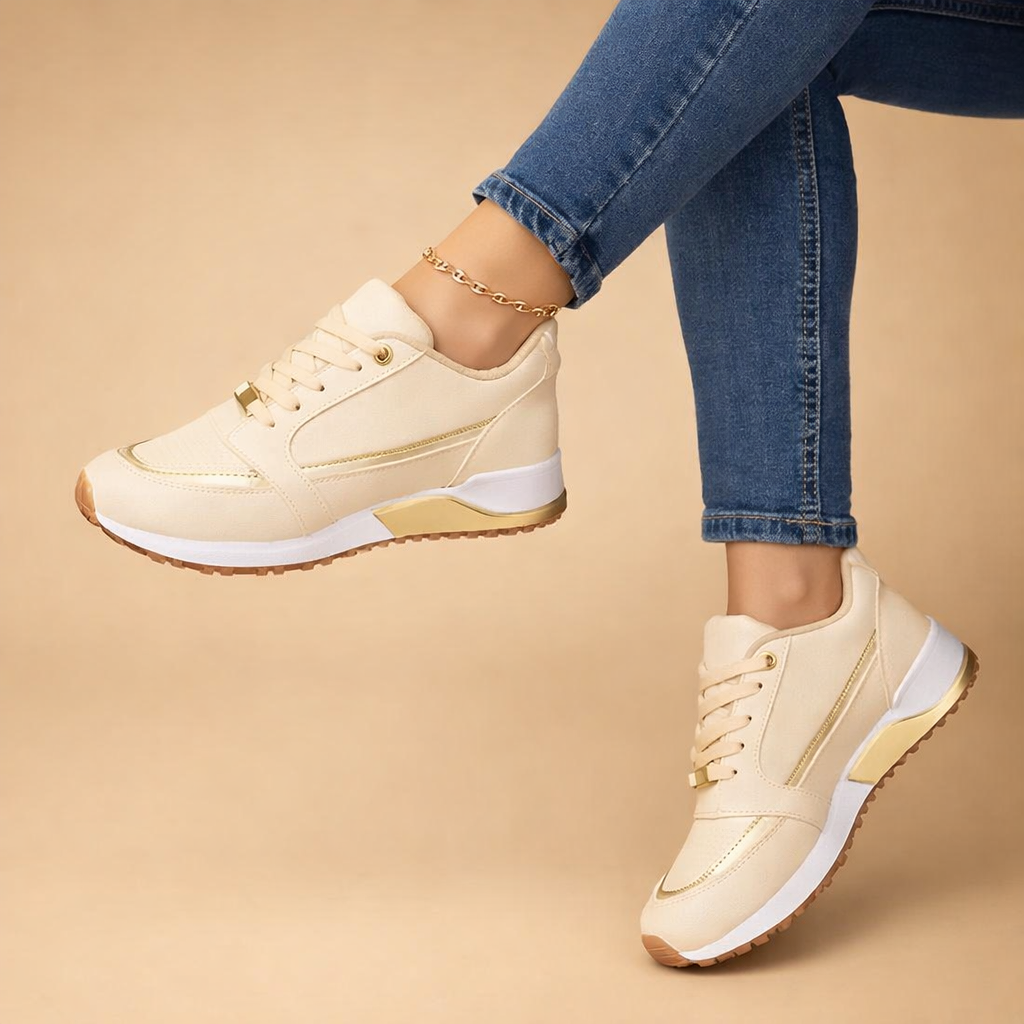 Versatile women's lace-up sneakers. All-season casual shoes with elevated comfort for everyday street wear.