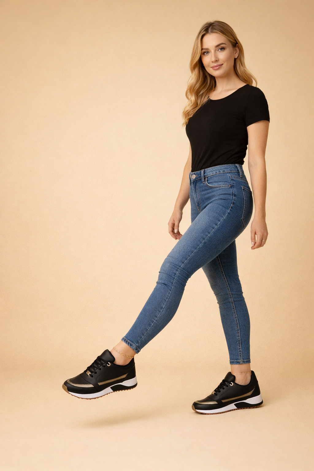 Athletic chic women's sneakers. Elevated comfort for everyday wear, perfect versatile lace-up street style shoes.