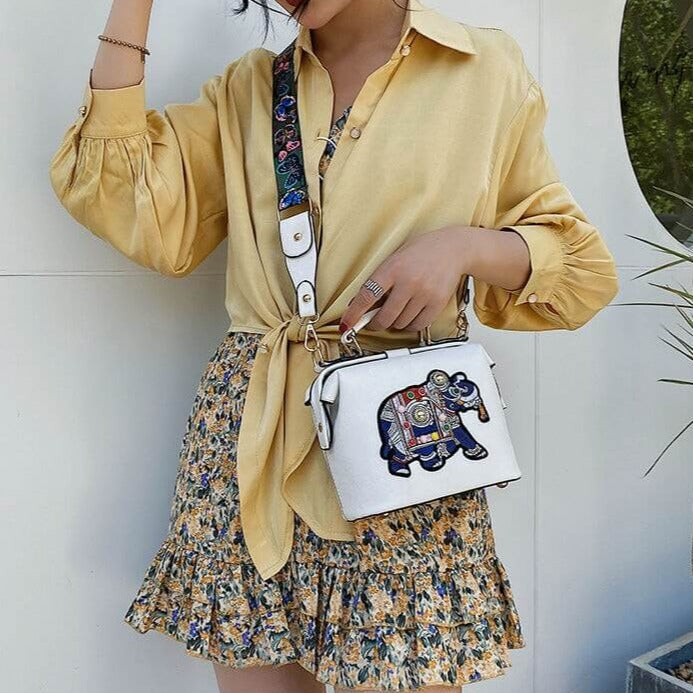 Stylish embroidered mandala shoulder bag, versatile & ethnic for women.