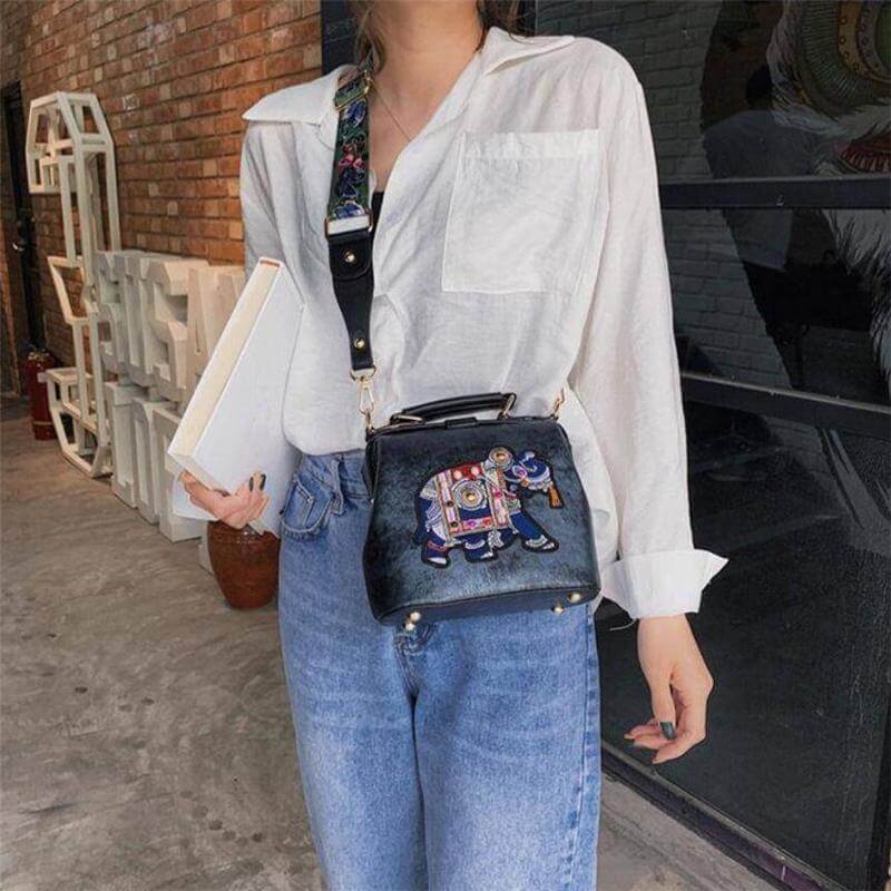 Women's ethnic mandala shoulder bag, beautifully embroidered and versatile.