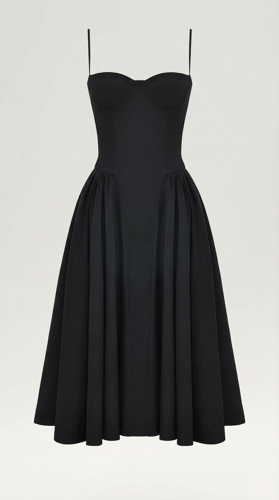 Romantic women's floral midi dress, perfect for spring occasions with a structured fit.
